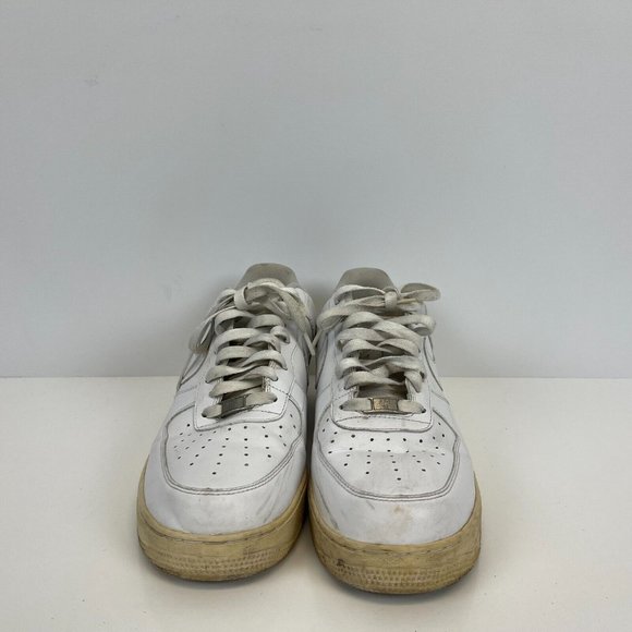 Nike Air Force 1 07 Low Shoes Leather Triple White Mens Size 12 - Picture 2 of 7